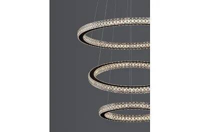 Lampe suspension à LED en acrylique et aluminium noir Ø51