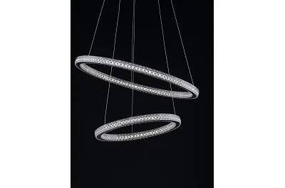 Lampe suspension à LED en acrylique et aluminium noir Ø60