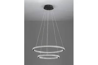 Lampe suspension à LED en acrylique et aluminium noir Ø60