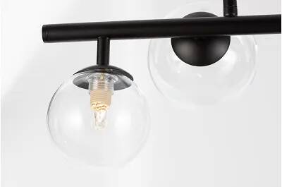 Lampe suspension à LED en verre et métal noir mat L65