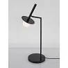 Lampe de table à LED en aluminium noir et verre blanc H68