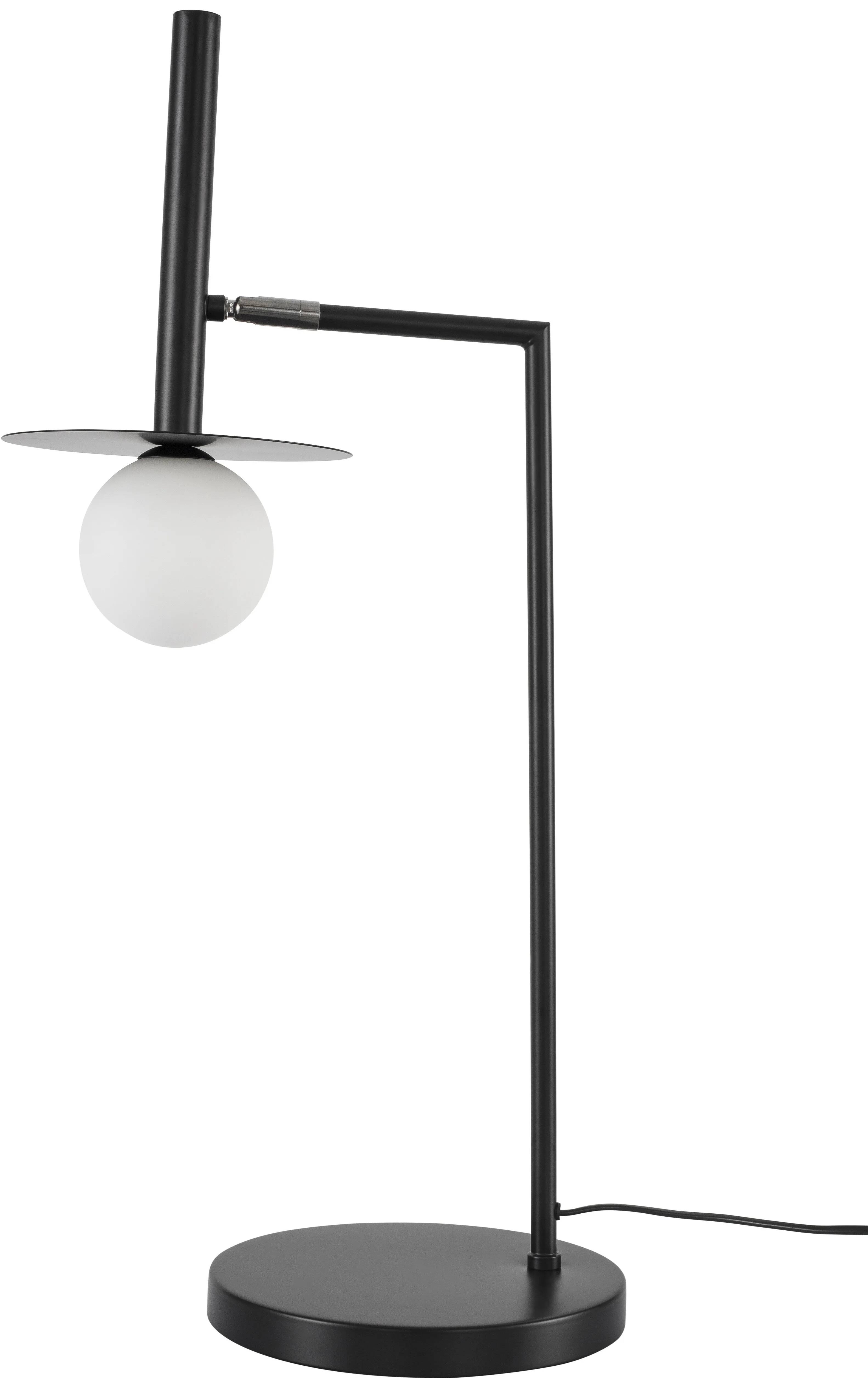 Lampe de table à LED en verre et aluminium noir
