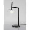 Lampe de table à LED en aluminium noir et verre blanc H68