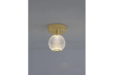 Plafonnier à LED en acrylique et aluminium doré Ø12