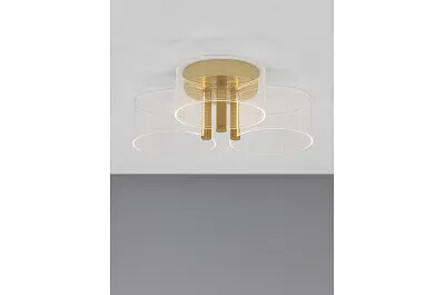 Plafonnier à LED en acrylique et aluminium doré Ø44