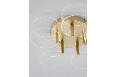 Plafonnier à LED en acrylique et métal doré Ø58