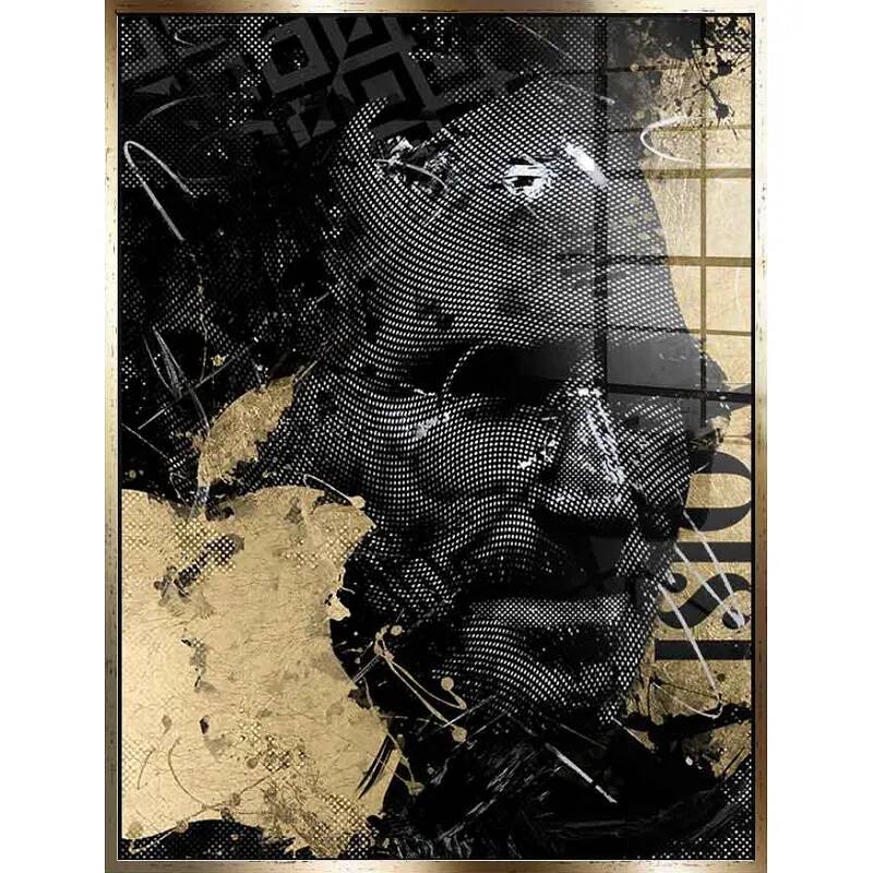 Tableau acrylique Steve Jobs Luxury doré antique