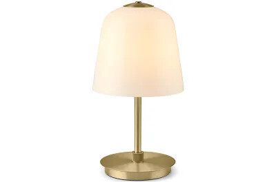 16075 - 175486 - Lampe de table à LED en métal laiton et verre blanc H28