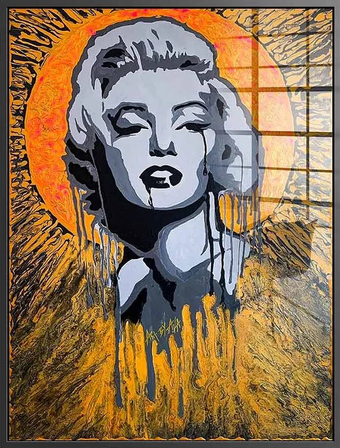 Tableau acrylique Marilyn Sun noir