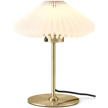 Lampe de table en métal laiton antique et PVC blanc H32