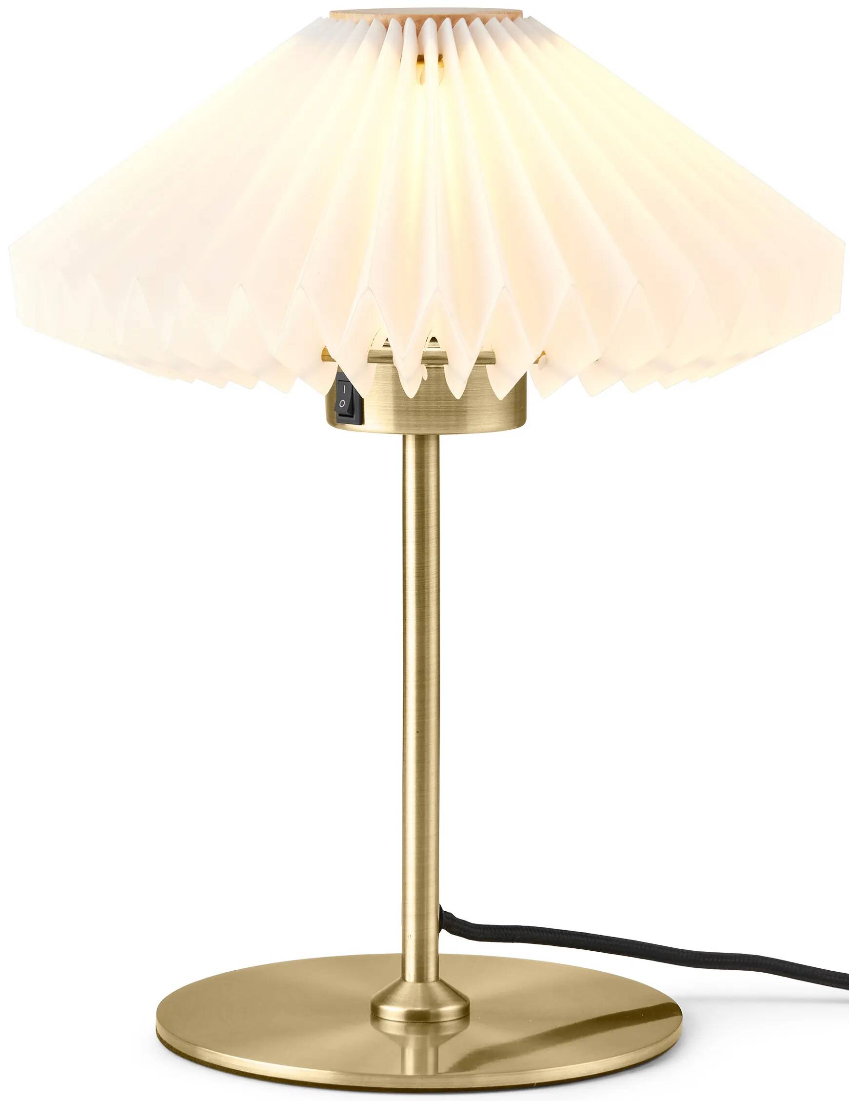 Lampe de table en PVC blanc et métal laiton antique