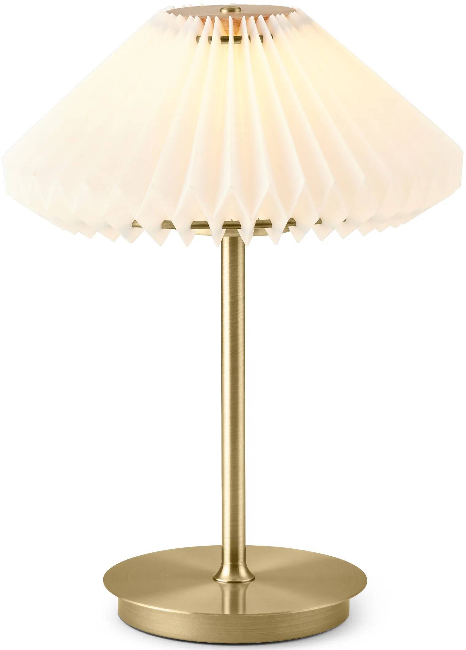 Lampe de table à LED en PVC blanc et métal laiton antique H28