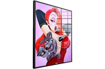 Tableau acrylique Jessica Rabbit noir