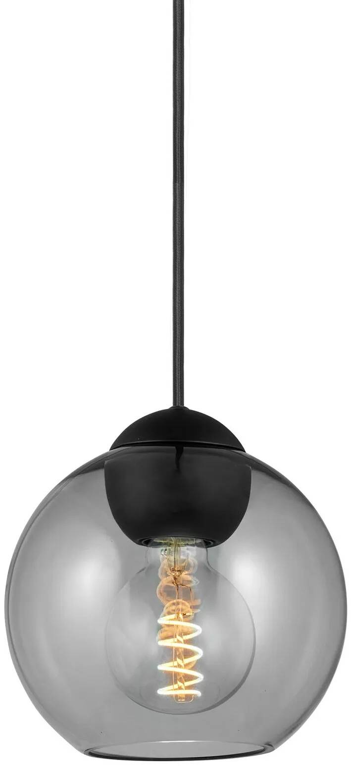 Lampe suspension en verre noir fumé Ø18