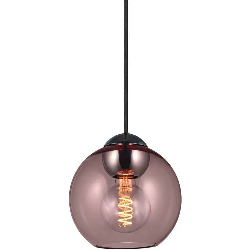 Lampe suspension en verre rose Ø18