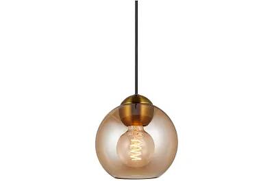 Lampe suspension en verre ambre Ø18
