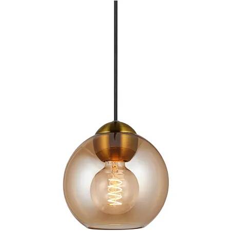 Lampe suspension en verre ambre Ø18