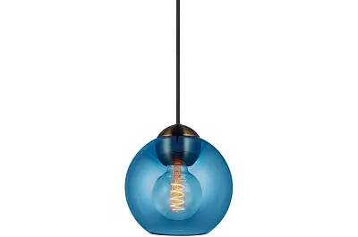 Lampe suspension en verre bleu Ø18