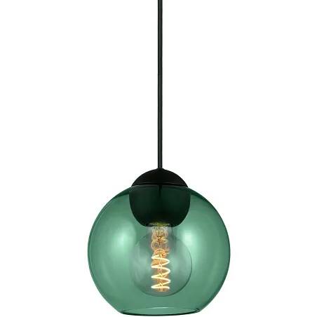 Lampe suspension en verre vert Ø18