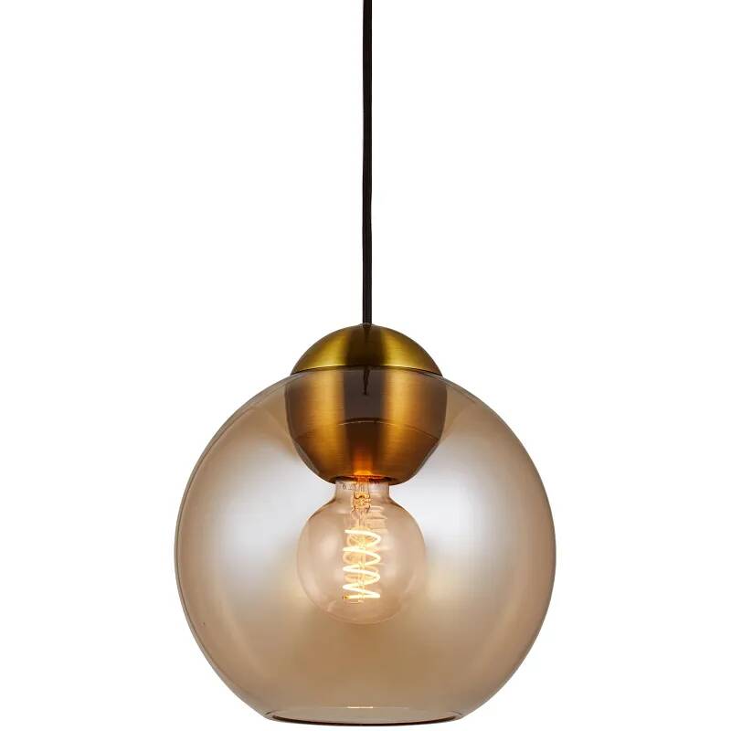 Lampe suspension en verre ambre Ø24
