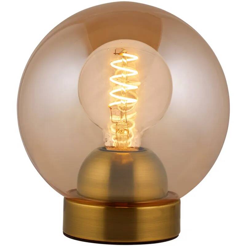 Lampe de table en verre ambre H20