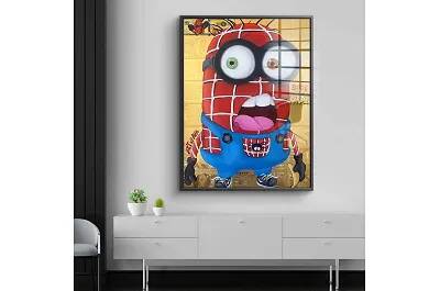 Tableau acrylique Spider Minion noir