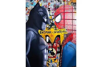 Tableau acrylique Batman Vs Spider-Man