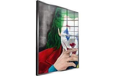 Tableau acrylique Tuxedo Joker argent antique