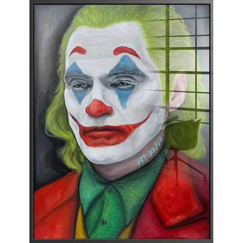 Tableau acrylique Joker Portrait noir