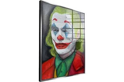 Tableau acrylique Joker Portrait argent antique