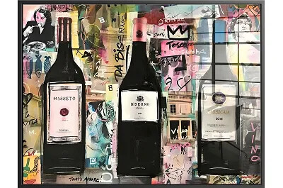 16347 - 177264 - Tableau acrylique Vin Rouge Italien noir