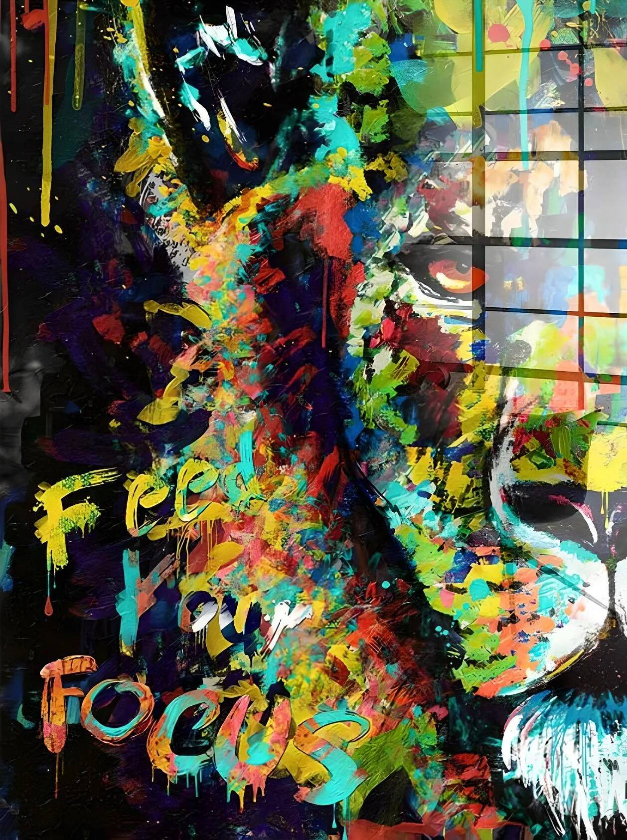 Tableau acrylique Focus Lion