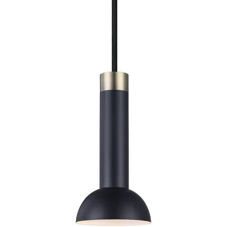 Lampe suspension en métal noir et laiton antique Ø8