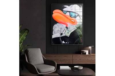 Tableau acrylique Banker Duck noir