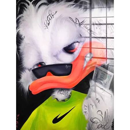 Tableau acrylique Poser Duck