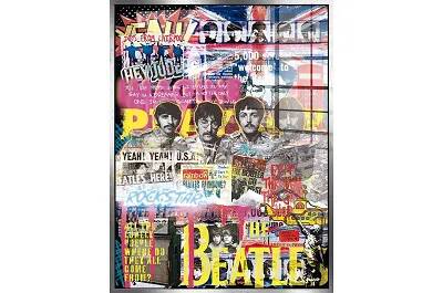 Tableau acrylique Beatles Novo argent antique