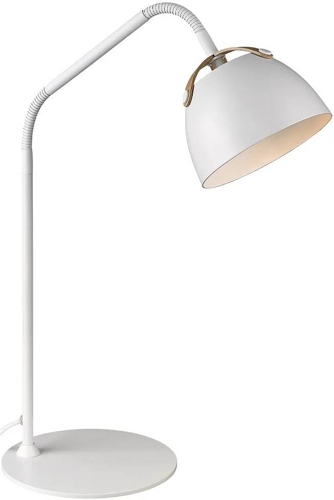 Lampe de table en métal blanc et bois de chêne H45