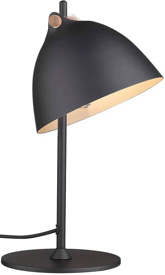 Lampe de table en métal noir et bois de chêne H35
