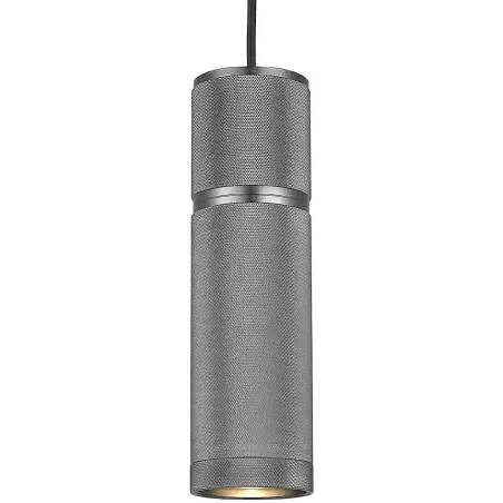 Lampe suspension en métal gris Ø7
