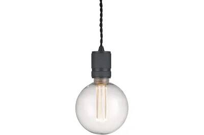 Lampe suspension en métal noir Ø5