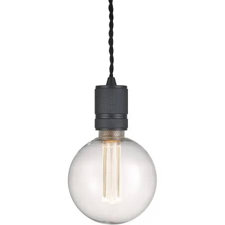 Lampe suspension en métal noir Ø5