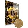 Tableau feuille d'or Gold Bitcoin doré