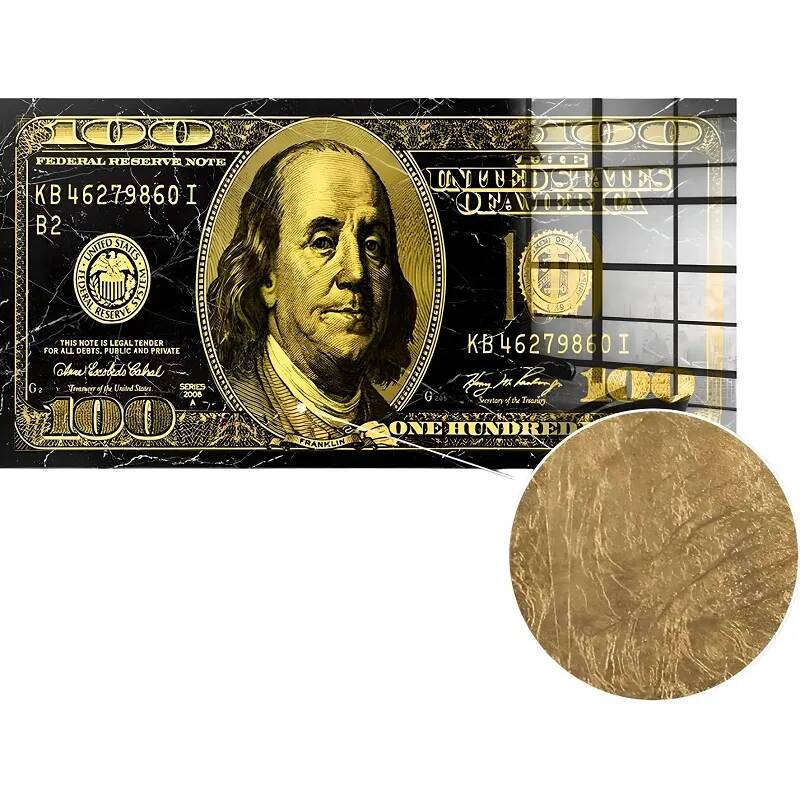 Tableau feuille d'or Golden Dollar