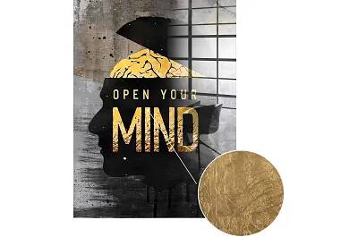 Tableau feuille d'or Open Your Mind
