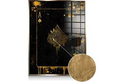 Tableau feuille d'or Ace Card doré