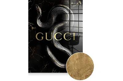Tableau feuille d'or Gucci Snake