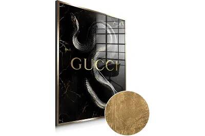 Tableau feuille d'or Gucci Snake doré