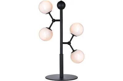 Lampe de table en métal noir et verre blanc et H52