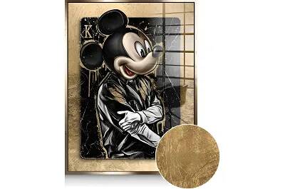 Tableau feuille d'or Gangster Mickey doré