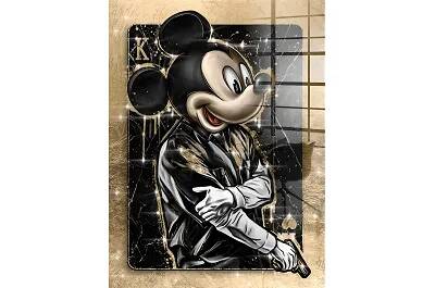 Tableau feuille d'or Gangster Mickey